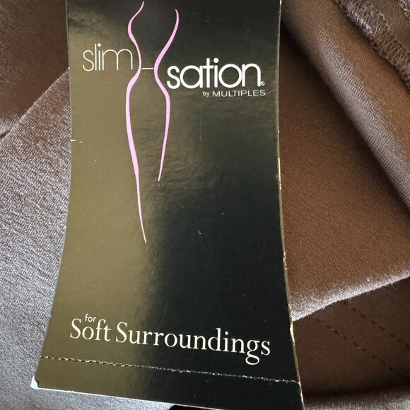 Soft Surroundings Sz 1X (18/20) Super Sleek Leggings Slim Station Brown New NWT - Picture 7 of 13